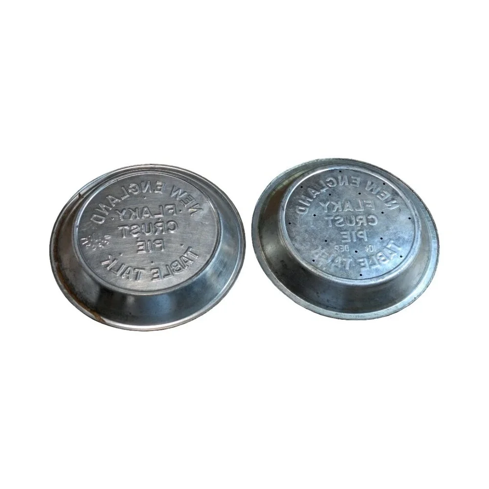 2 Vintage New England Table Talk Flaky Crust Pie Tin 10 Cent Deposit